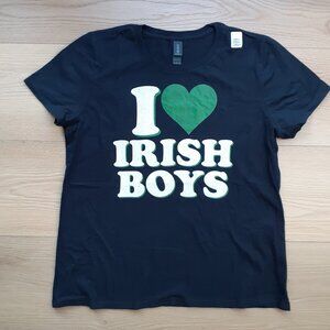 I Heart Irish Boys - New Women's Large Black T-Shirt